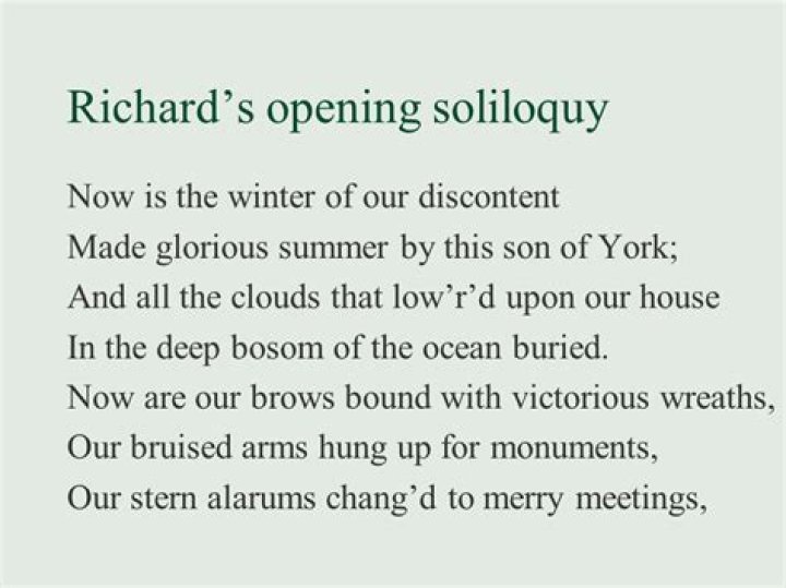 What does Richard reveal about himself in his opening soliloquy?