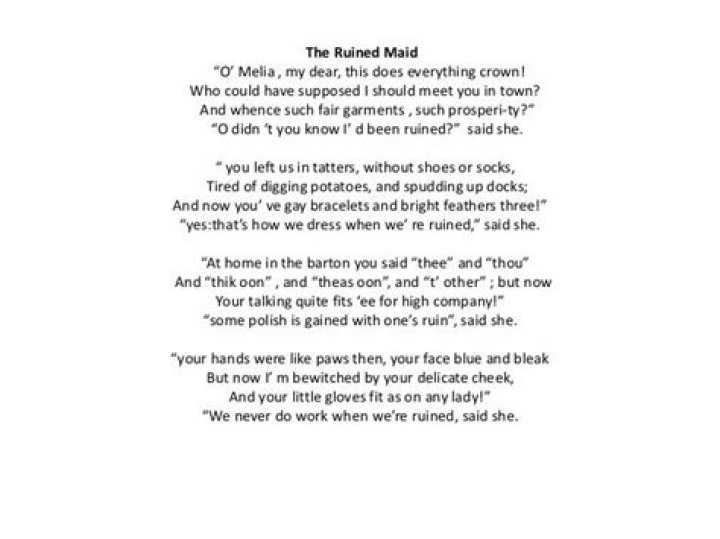 What does ruined mean in The Ruined Maid?