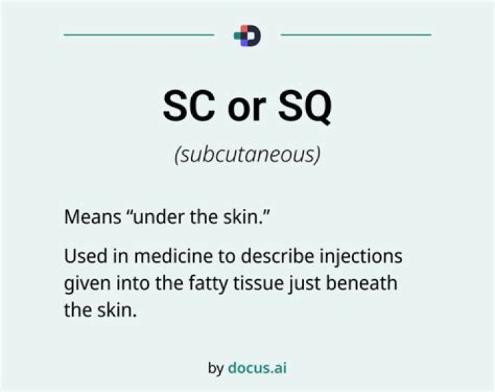 What does SC mean in medical terms?