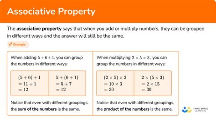 What does the associative property state?