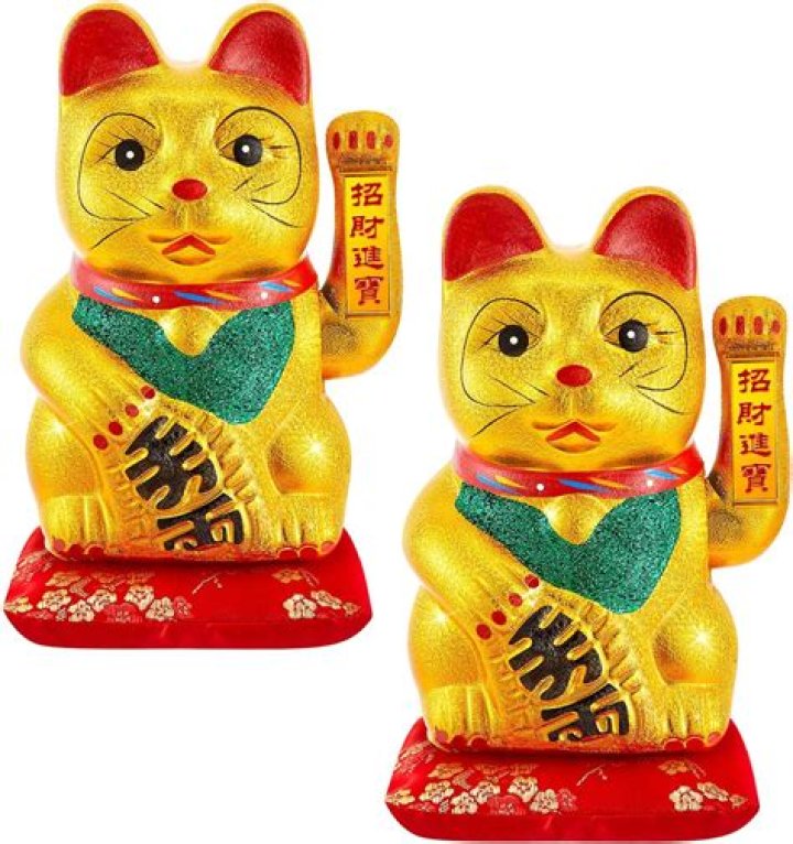 What does the cat with the waving arm mean?