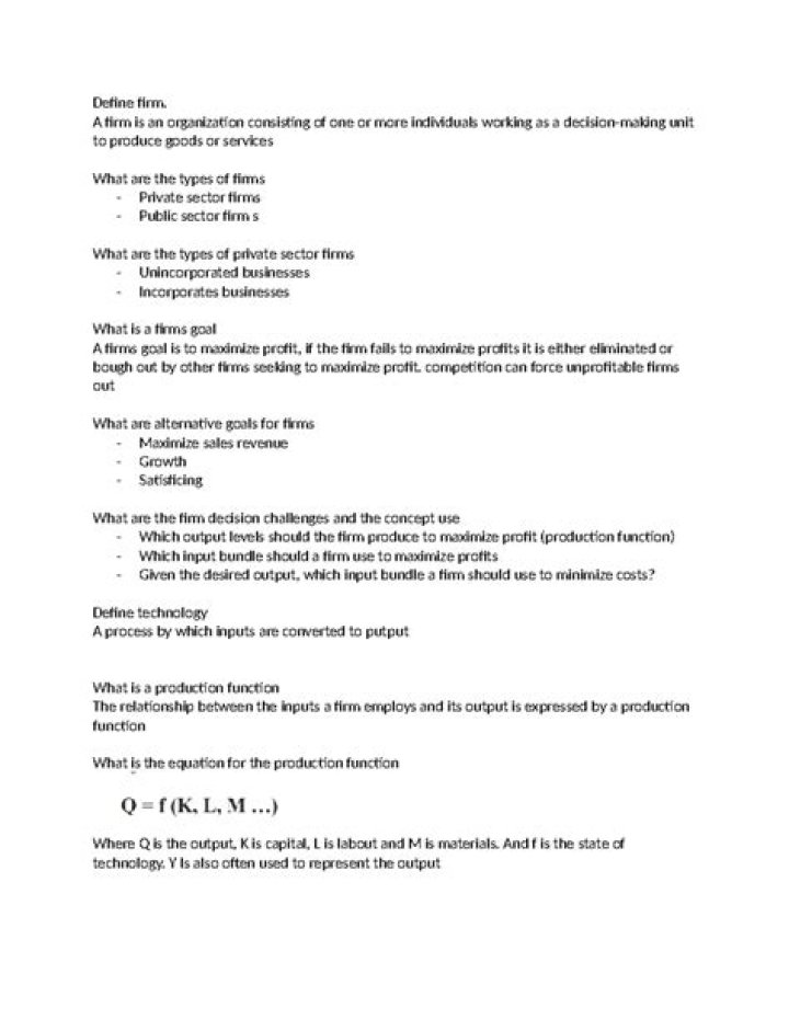 What does the theory of firm explain?
