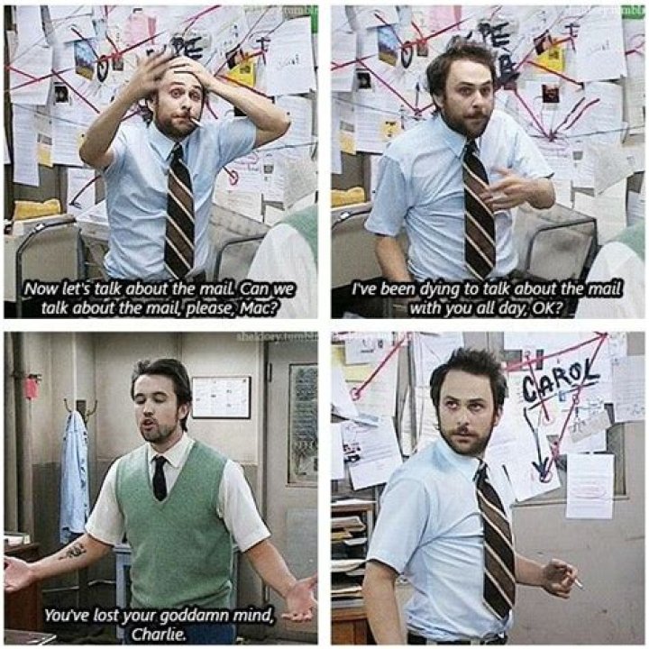 What episode is Charlie in the mailroom?
