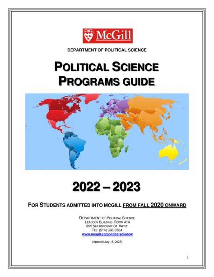 What faculty is Political Science under at McGill?
