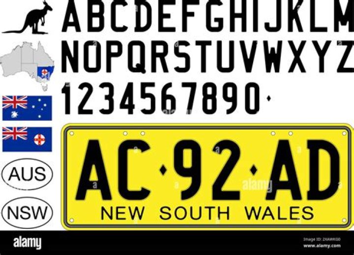 What font is used on NSW number plates?