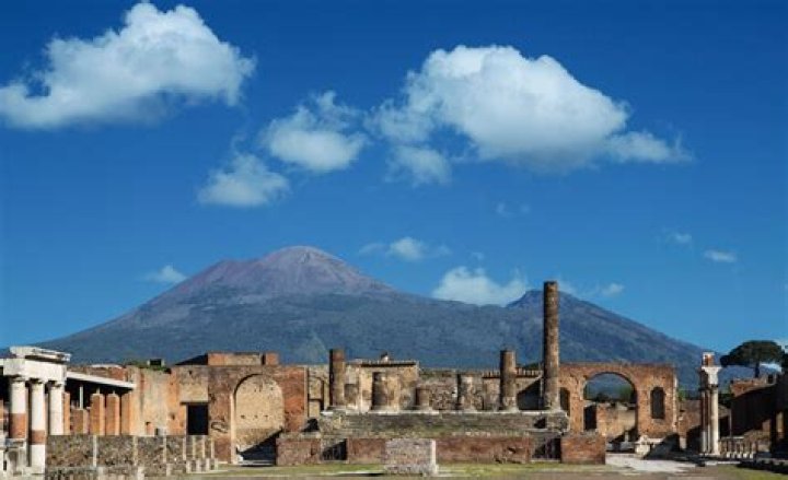 What happened in 79 CE or AD in the city of Pompeii?