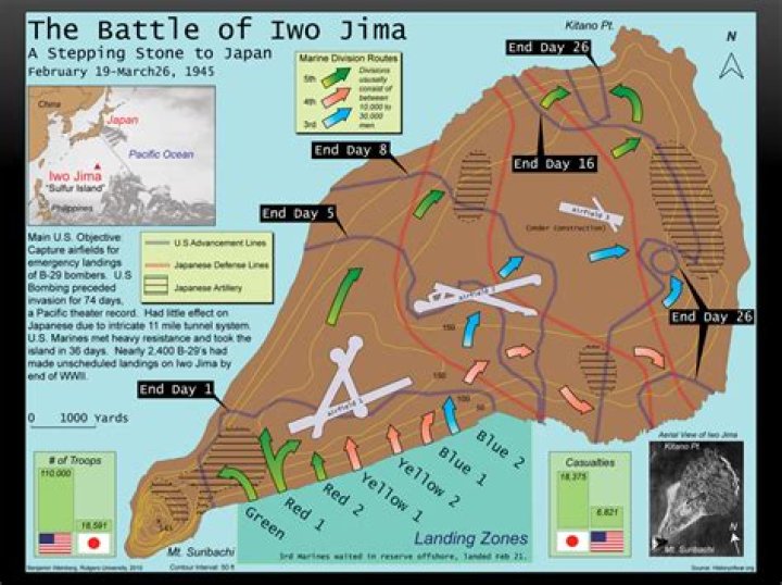 What happened in the battle of Iwo Jima and Okinawa?