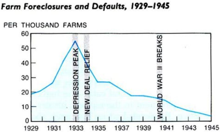 What happened to the rate of foreclosures on American farms during the 1920s?