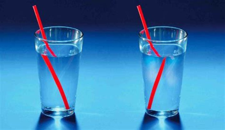 What happens when light hits water or a prism?