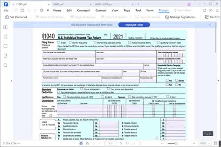 What information is required on a 1040EZ form?