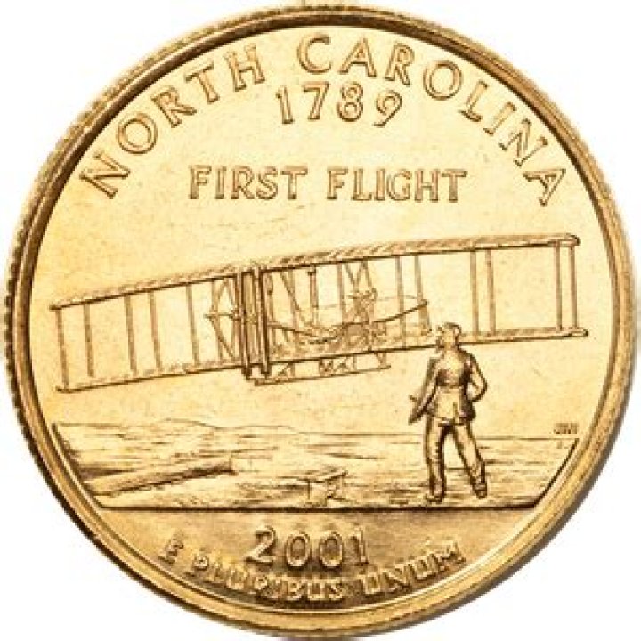 What is a 2001 North Carolina gold quarter worth?