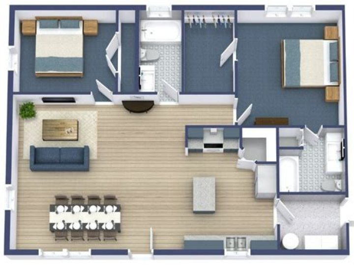 What is a an open concept floor plan?