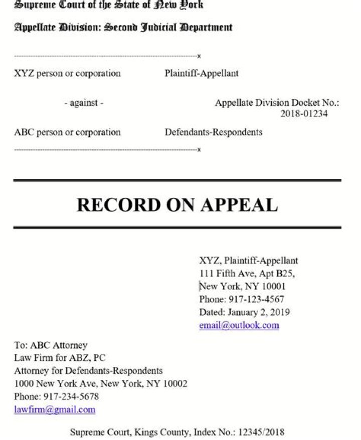 What is a designation of record on appeal?