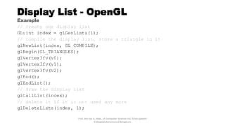 What is a display list OpenGL?