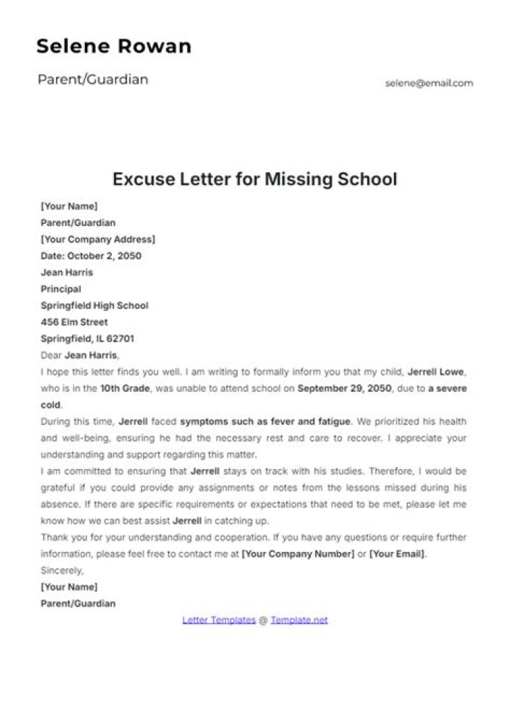 What is a legal excuse for missing school?