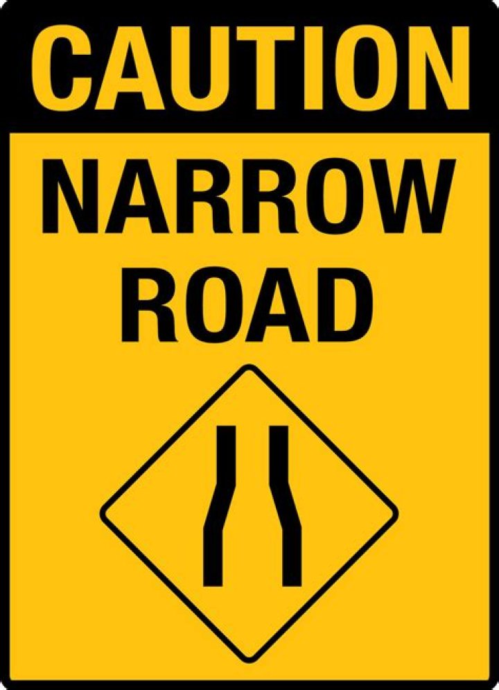 What is a narrow road sign?