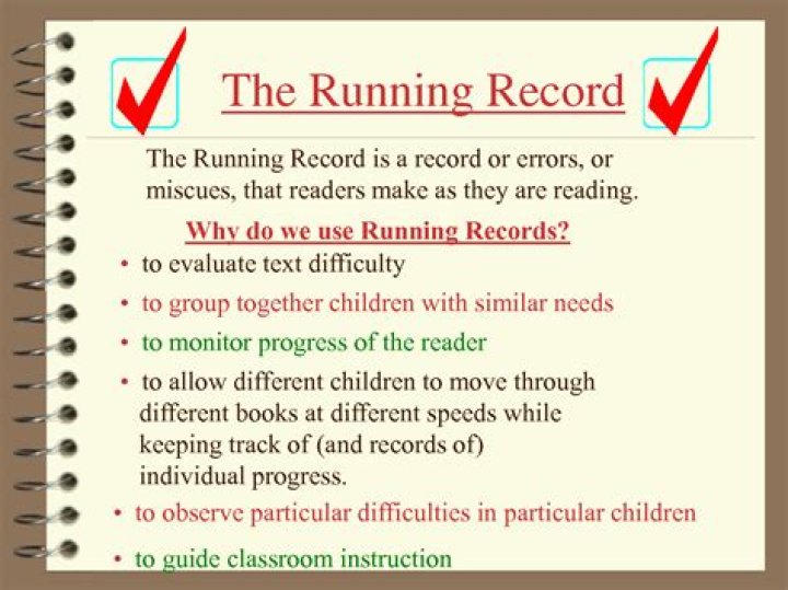 What is a running record in research?