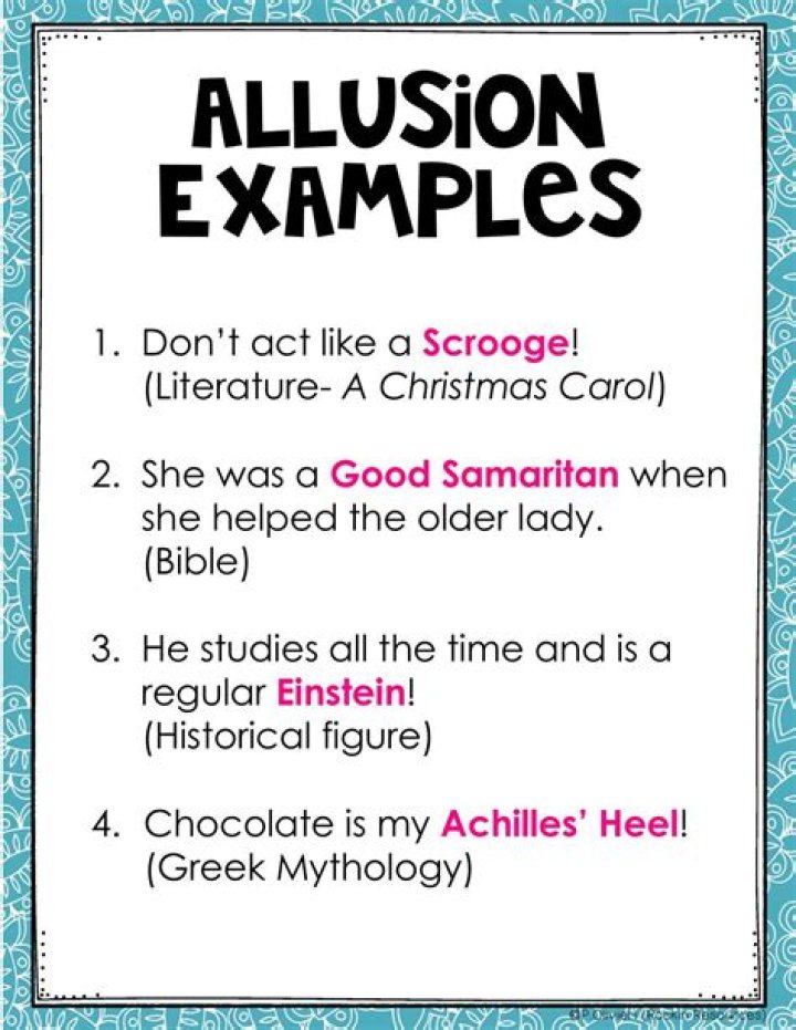 What is an example of an allusion?