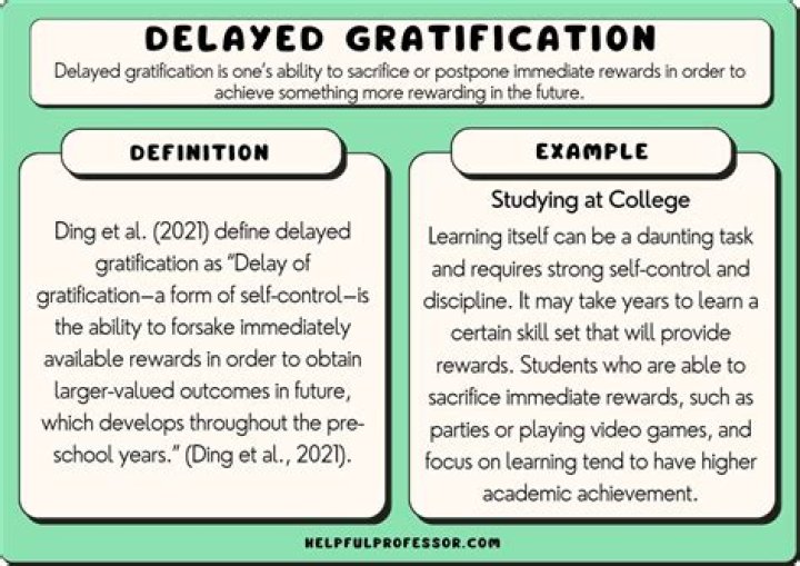 What is an example of delayed gratification?