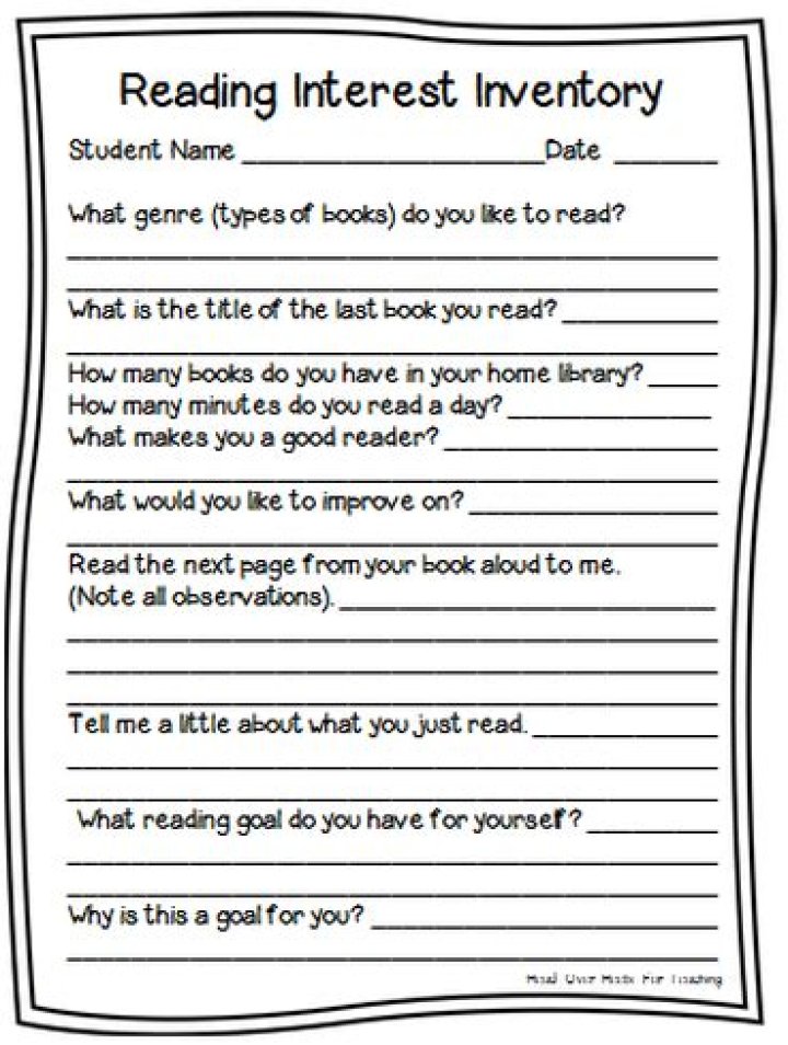 What is an interest inventory in literacy?