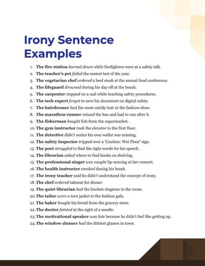What is an ironic example?