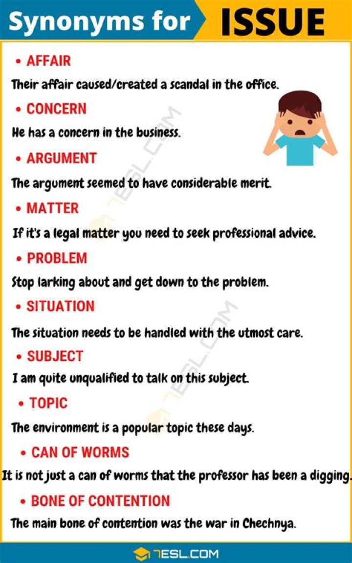 What is another word for issue or problem?