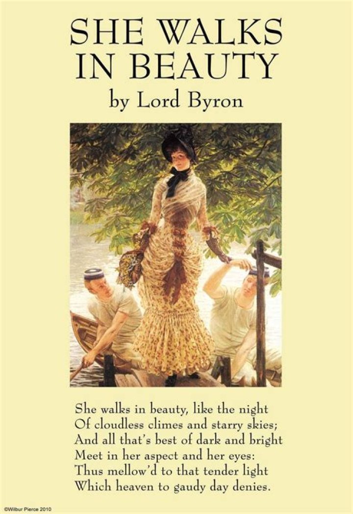 What is byron saying in She Walks in Beauty?