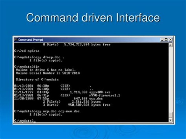 What is command driven interface example?