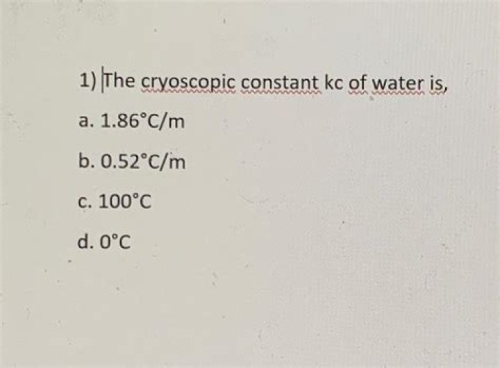 What is cryoscopic constant for water?