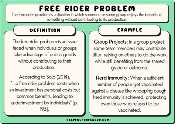 What is free rider problem examples?