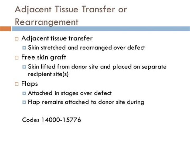 What is included with an adjacent tissue transfer or rearrangement?