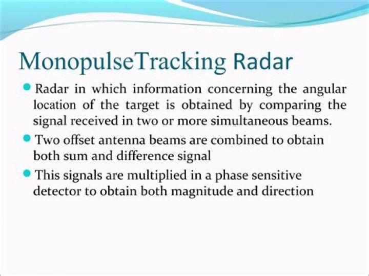What is monopulse tracking radar?