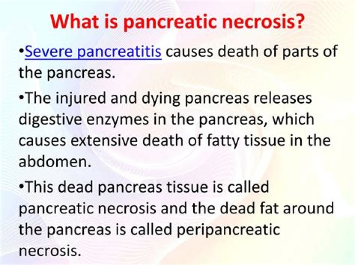 What is pancreatic necrosis?