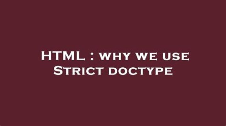 What is strict DOCTYPE?