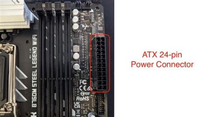 What is the 24 pin connector on a motherboard for?