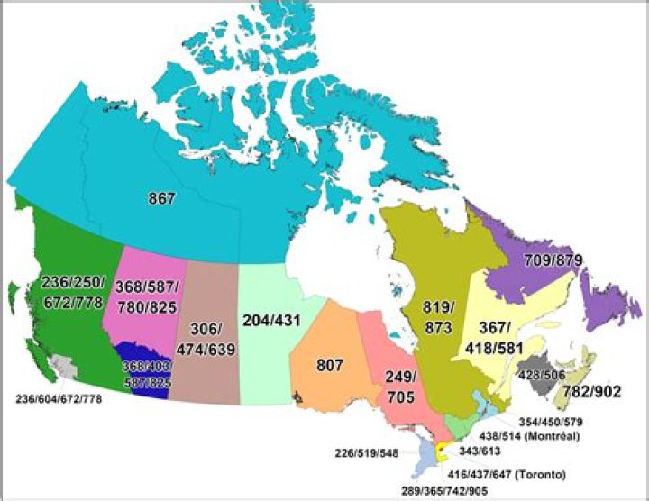 What is the area code for Manitoba phone numbers?