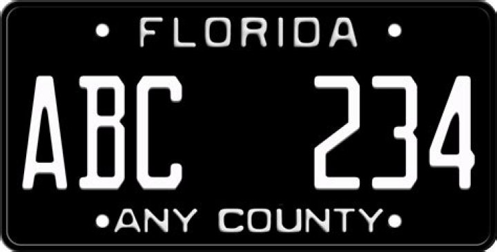 What is the black Florida license plate?