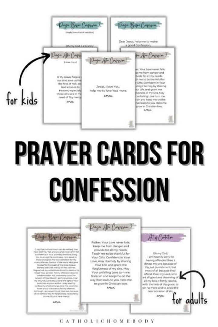 What is the Catholic prayer for confession?