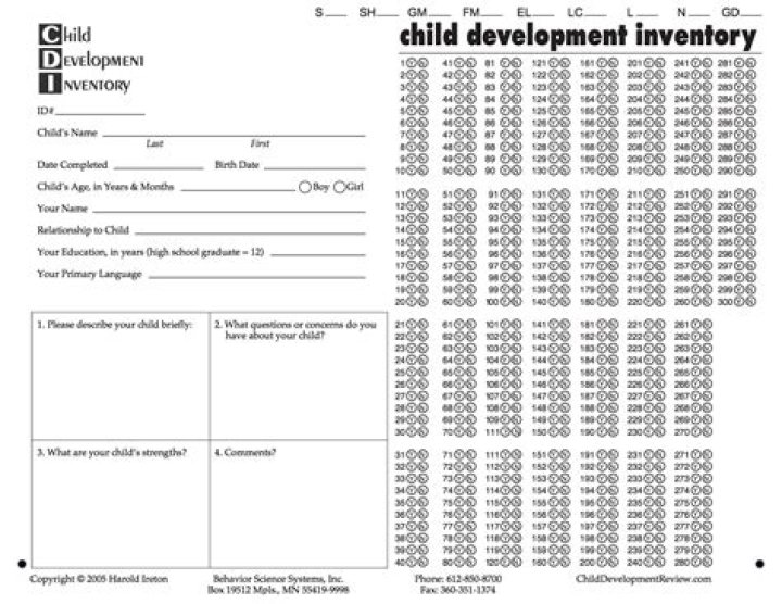 What is the child development inventory?