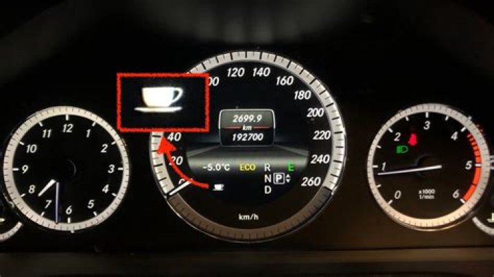 What is the coffee cup symbol on a Mercedes dashboard?