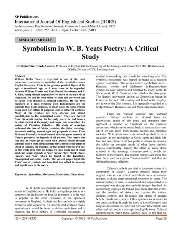 What is the critical idea behind the poem in memory of WB Yeats?