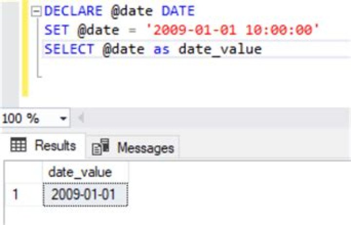What is the data type for date time in SQL Server 2005?