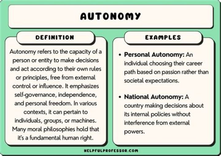What is the definition of autonomy in psychology?
