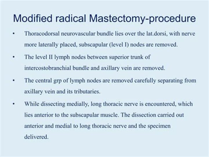 What is the difference between a radical mastectomy and a modified radical mastectomy?