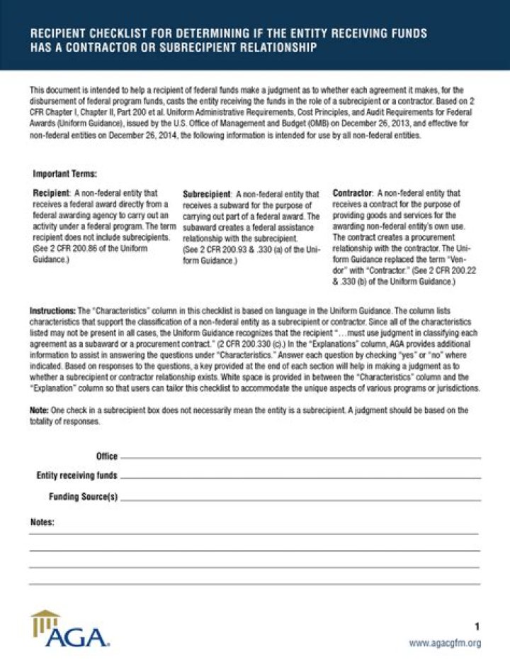 What is the difference between a subrecipient and a contractor?