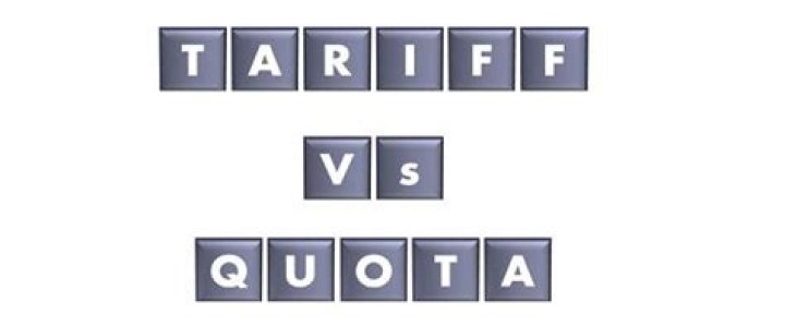 What is the difference between a tariff and a quota quizlet?