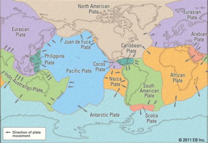 What is the direction of movement of the Pacific Plate?