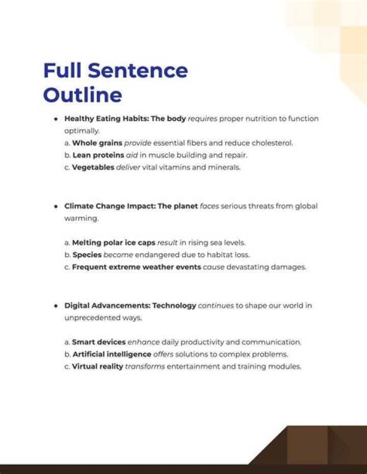 What is the disadvantage of using a sentence outline?