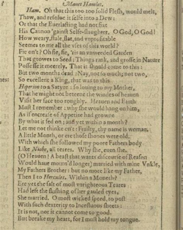 What is the first soliloquy in Hamlet?