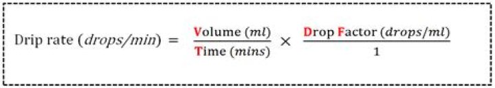 What is the formula for calculating drip rate?
